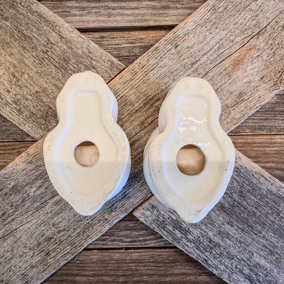 Sweetest White Ceramic Sleeping Bunny Egg Cups-Easter Egg Stands-Pair of 2 - Picture 9 of 9